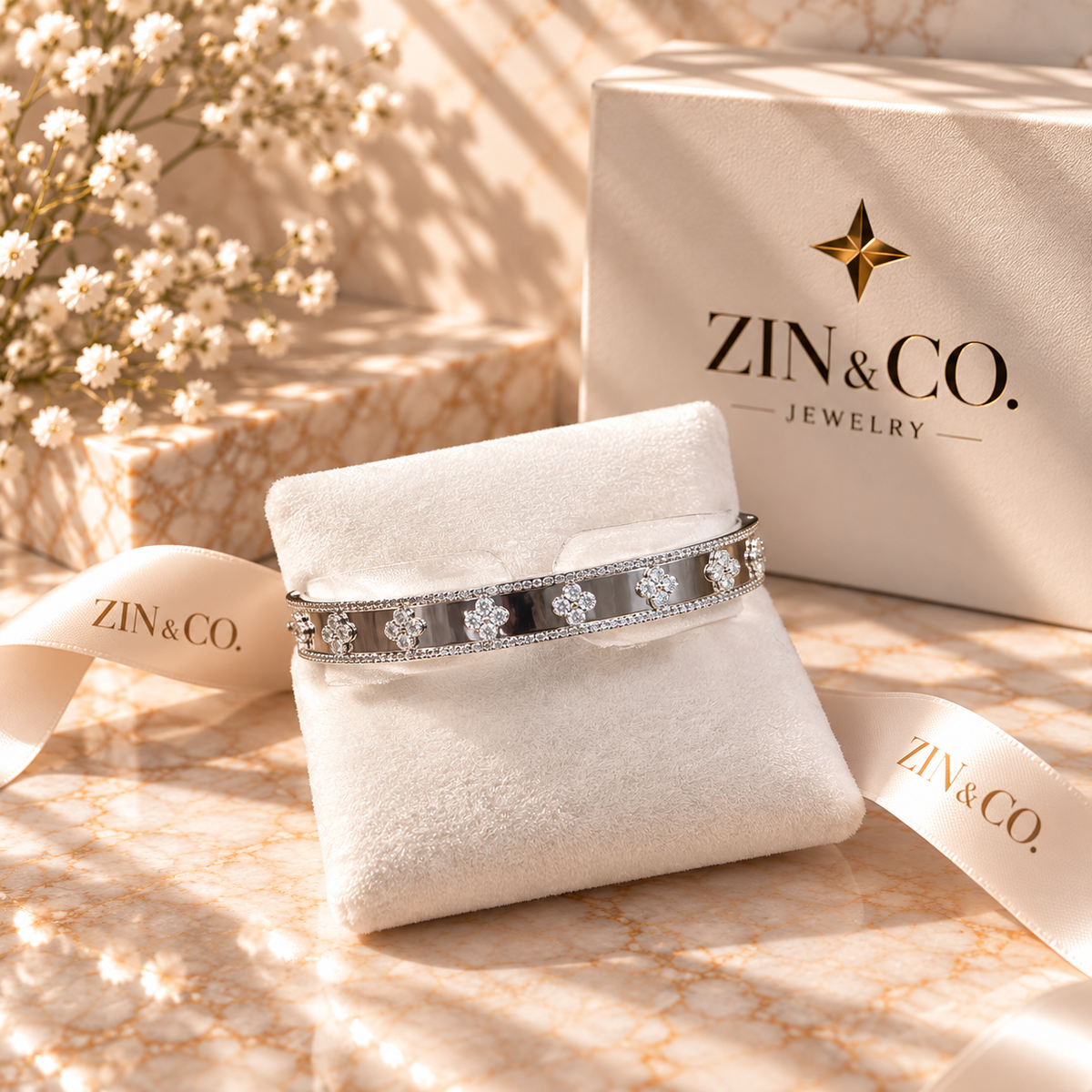 Bracelet Deblij Fleur Éclat Argenté