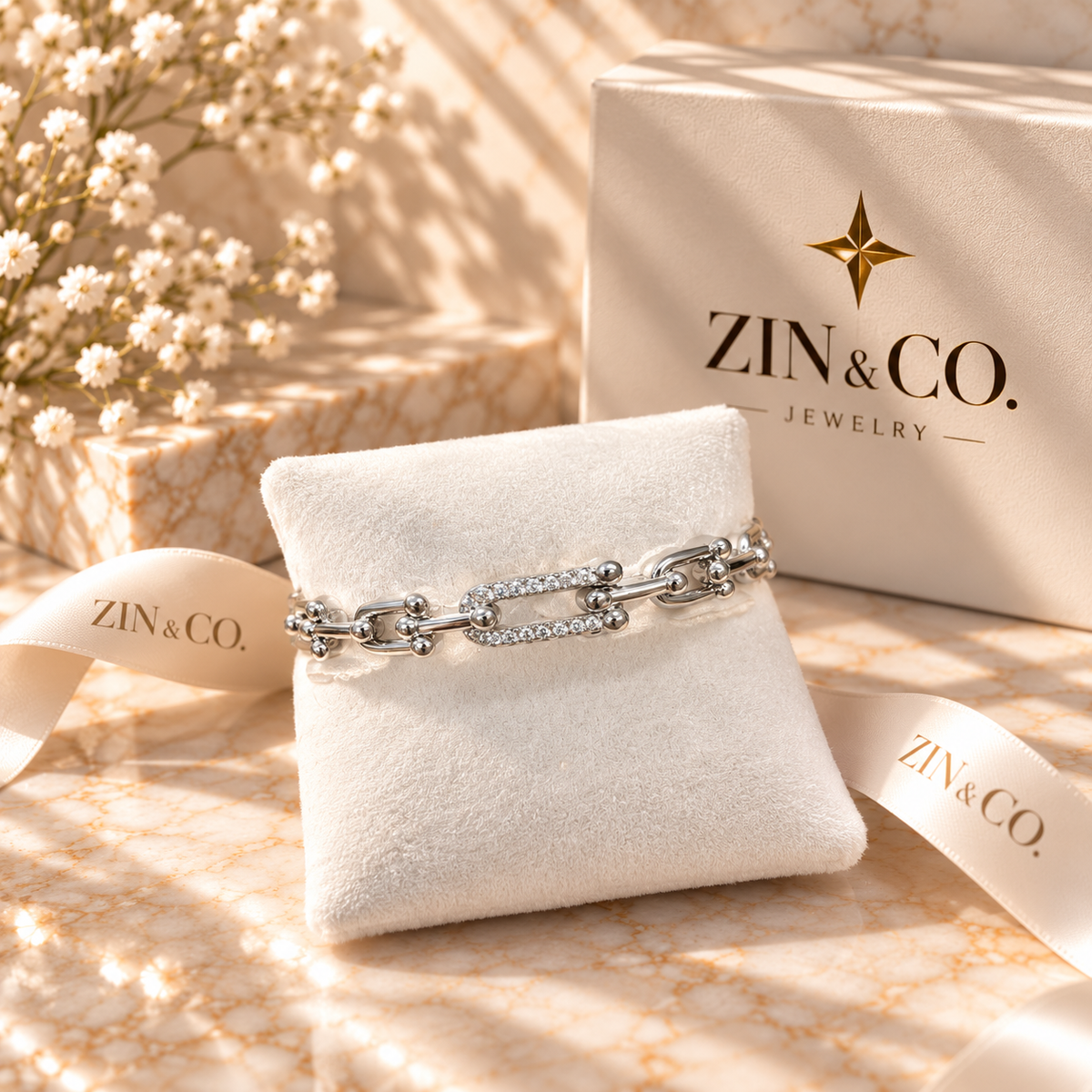 Bracelet Chaîne Éclat Argenté